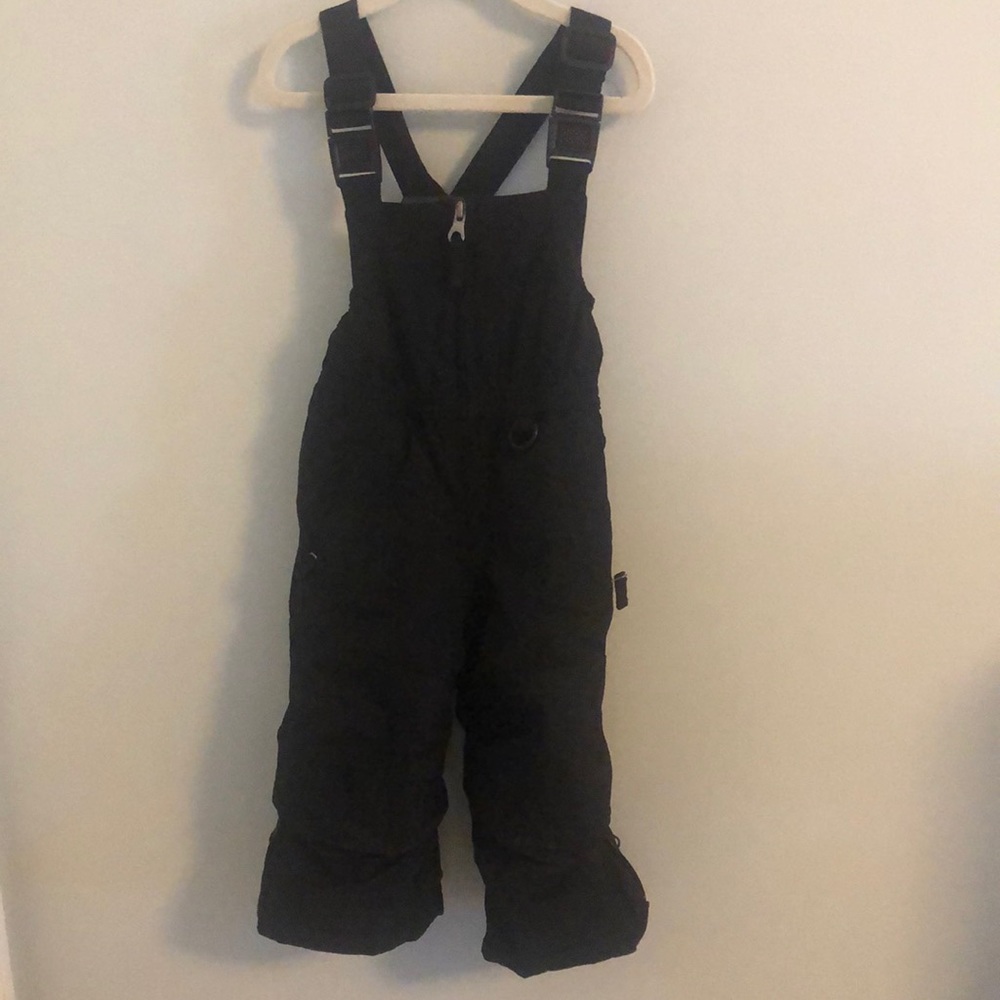 Kids black snow bibs